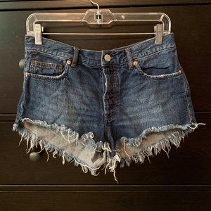 FREE PEOPLE Dark Blue Denim Shorts
